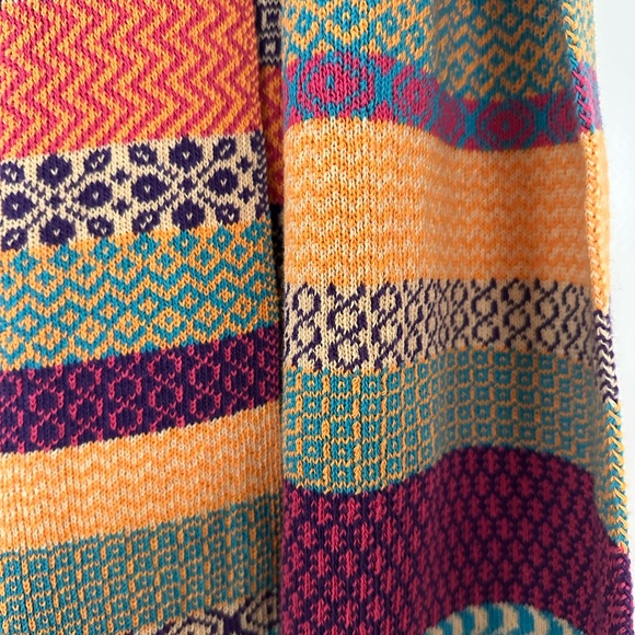 Colorblock Patterned Knit Scarf — Multicolor - Picture 2 of 4